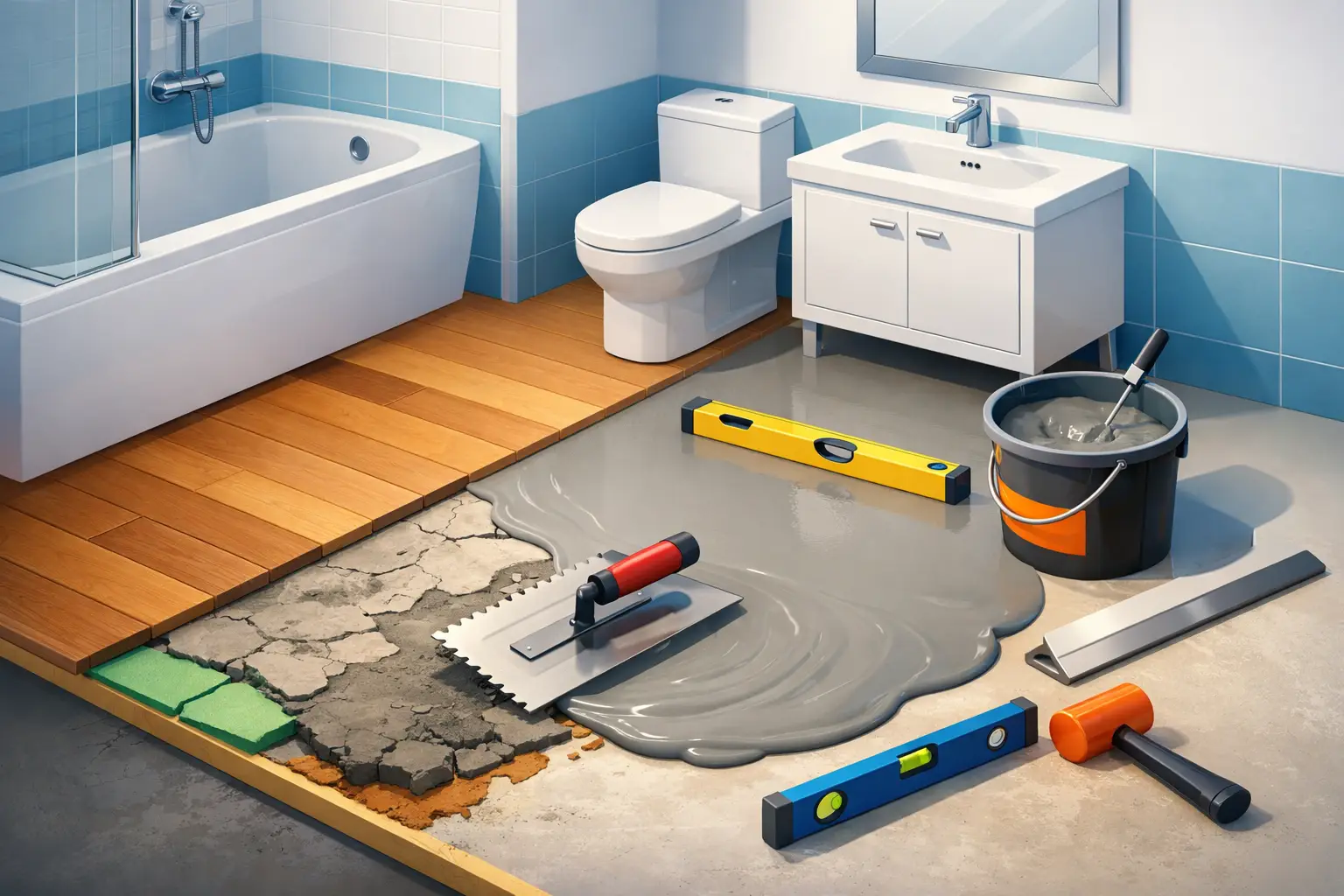 How to Level Bathroom Floor Properly